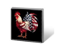 Broches de solapa de metal con diseño de gallo de pelea, bandera estadounidense, pollo, para decoración de ropa