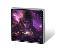 Broches de solapa de metal con insignia cuadrada de orígenes alienígenas para decoración de ropa