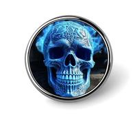 Broches de solapa esmaltados con diseño de calavera azul en 3D, para decoración de ropa, unisex, sombrero, bolsas, camisas, decoración