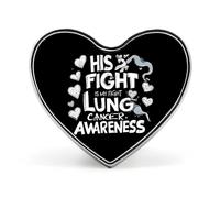 Broches de solapa esmaltados con texto en inglés "His Fight Is My Fight Light Light Lung Cancer" para mujeres y hombres, joyería, mochila, sombreros, decoración