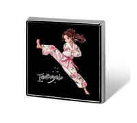 Broches de taekwondo para mujer, insignias cuadradas, alfileres de solapa para cuello, regalos para hombres y mujeres.