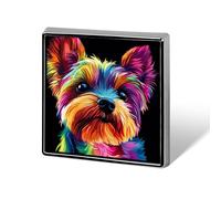 Broches de Yorkshire Terrier, alfileres cuadrados para solapa de cuello, regalos para mujeres y hombres.
