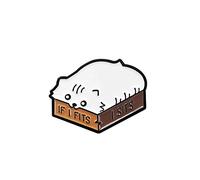 Broches Dibujos Animados Gato Esmalte Inglés Letra si me ajusto, me siento broche collar insignia decoración recién lanzado y popular procesado Niza