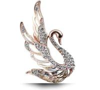 Broches elegantes for mujer: insignias de ramillete cristal y diamantes imitación animales, 3 colores a elegir, joyería moda(White)