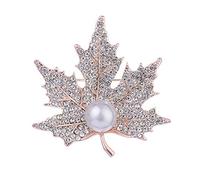 Broches en forma de hoja de arce de cristal con perlas, regalo de boda de Navidad para mujeres y niñas Professional Process