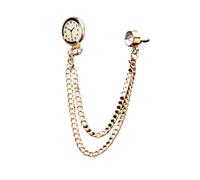 Broches en forma de reloj de moda Insignia Cadena de Metal Medalla Marea Collar de los hombres Broche de los hombres Accesorios, Talla única, Acrilonitrilo butadieno estireno