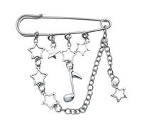 Broches geniales con colgante de estrella para mujer, Pin de seguridad con borlas cruzadas, cadena, hebilla de aguja, alfileres, joyería, bolso, mochila, broche decorativo