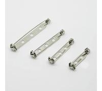 Broches metálicos, broches con cierre, 20 piezas Base de broche plateada de 2,0 a 3,8 cm(3.2cm)