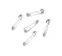 Broches metálicos, broches con cierre, 50 bases for broches de 15-40 mm, multicolor, for hacer joyas DIY(Silver,25mm)