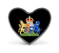 Broches metálicos con forma de corazón del escudo de armas de la reina Camila | Broches de solapa para camisa, mochila, chaqueta, sombrero, abrigo, bolso, ropa, joyería, accesorios, regalos para mujer