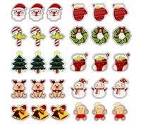 Broches Navideños YouXiaor 30PCS Broches de Navidad Insignia Pines Solapa Lindo de Dibujos Animados Papá Noel para Festival Decoración Adorno Regalo