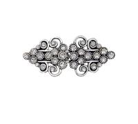 Broches para cárdigans de mujer, Clips de cárdigan retro for mujer multicolor 3 piezas(Style 2 silver)