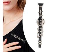 Broches para Mujer, Broche de Clarinete, Instrumento Musical en Miniatura, Broche de Solapa con Estuche de Instrumentos Forrado de Terciopelo Rojo para Mujeres Y Hombres, Regalos para Jugadores de Obo