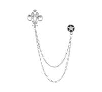 broches para mujer en el Reino Unido， Broche de cadena con borla estrella for mujer y hombre, forma corona cristal, insignia vintage, joyería for bodas fiestas