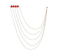 broches para mujer en el Reino Unido， Broche de cadena con borlas largas multicapa for mujer y hombre, ideal como alfileres cuello for bodas fiestas(Gold Red)