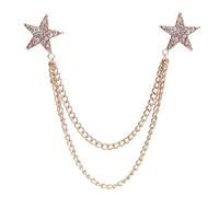 broches para mujer en el Reino Unido， Broche de cadena con estrella doble cinco puntas for hombre y mujer, ideal como insignia traje o for fiestas informales
