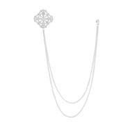 broches para mujer en el Reino Unido， Broche de cruz con borla cadena larga, aleación diamantes imitación, cristal, alfileres solapa, ramillete, alfiler for cuello hombre, joyería moda