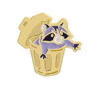 Broches personalizados de animales de dibujos animados, accesorios creativos de metal con diseños de mapache y zarigüeya, talla única, Acrílico