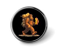 Broches redondos con forma de perrito caliente Bigfoot para cuellos de chaquetas y abrigos.