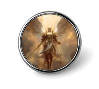 Broches redondos con la imagen del Arcángel Guardián Celestial para cuellos de vestidos y abrigos.