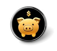 Broches redondos de metal con diseño de cerdito dorado, bonitos botones decorativos para mochilas y ropa.