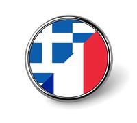 Broches redondos de metal con la bandera de Francia y Grecia, bonitos botones decorativos para mochilas y ropa.