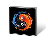 Broches Taijitu de Feng Shui Ying y Yang para hombres y mujeres, insignias cuadradas para cuello y solapa, accesorios para chaquetas y vestidos.