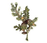 Broches verdes para mujer, broches grandes para mujer, broche de hojas verdes, para vestido vintage, broche con diamantes de imitación para falda, camisa, suéter, riferimento alla descrizione