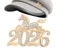 Broches Vintage,Decoraciones Chic de Piedras de Diamante de Imitación para el Año del Caballo,Broches Animales para el Año 2026 | para ser usado en Chal, Mochila Bolsa, Bufanda, Vestido, Ropa
