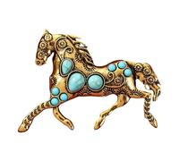 Broches Vintage,Joyería De Retro En Tema Del Caballo Con Cuentas Azules | Alfileres de Solapa,para Sombrero Suéter Chal Mochila Bufanda Vestido y Ropa, Se référer au descriptif, Zinc