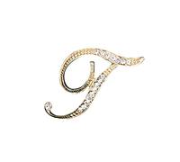 Broches y alfileres para mujer, broche de perlas, elegante, con 26 iniciales de diamantes de imitación para mujer, dorado para mujer, A Z, 26, alfabeto, inicial, adolescente, niña, joyería, lazo para