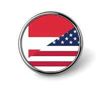 Broches y alfileres redondos con la bandera de Dinamarca y Estados Unidos para mujer, alfiler de solapa de 2,5 cm para hombre, ideal para sombrero, bolso o mochila.