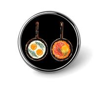 Broches y alfileres redondos de carne con diseño de huevos para desayuno para mujer, alfiler de solapa de 2,5 cm para hombre, ideal para decorar sombreros, bolsos y mochilas.