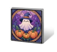 Broches y alfileres unisex con diseño de fantasmas en un sombrero de bruja, diseño de calabazas y broches cuadrados y ligeros, joyería para ropa, chal, sombrero
