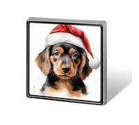 Broches y alfileres unisex con diseño de perro adorable con gorro de Papá Noel, cuadrados, ligeros, para solapa, para ropa, chal o sombrero.