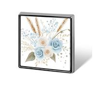 Broches y alfileres unisex con diseño floral de otoño con rosas blancas y delfinio azul para solapa, joyería para ropa, chal, sombrero