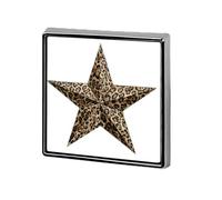 Broches y alfileres unisex con estampado de estrella y pantera, insignia de solapa cuadrada y ligera, joyería para ropa, chal o sombrero.