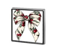 Broches y alfileres unisex con lazo de coqueta con patrón de bayas navideñas, cuadrados, ligeros, para ropa, chal, sombrero