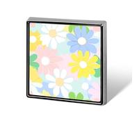 Broches y alfileres unisex con patrón de margaritas de pasta colorida, cuadrados, ligeros, para solapa, joyería para ropa, chal, sombrero