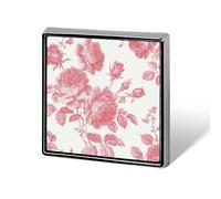 Broches y alfileres unisex de rosas rosadas estilo Toile, insignias de solapa cuadradas y ligeras, joyería para ropa, chal o sombrero.