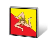 Broches y pines con la bandera de Sicilia para mujeres y hombres, porta credencial cuadrado para ropa, bolsos, mochilas, sombreros