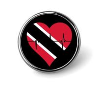 Broches y pines con latidos de corazón de Trinidad y Tobago para mujeres y hombres, porta insignias redondo para ropa, bolsos, mochilas y sombreros.