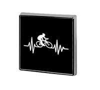 Broches y pines con latidos de corazón para ciclismo, para mujer y hombre, porta credencial cuadrado para ropa, bolsos, mochilas y sombreros.