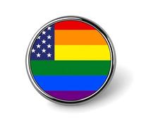 Broches y pines redondos con la bandera de Estados Unidos "Orgullo Gay" para mujeres, pin de solapa de 2,5 cm para hombre, ideal para sombreros, bolsos y mochilas.