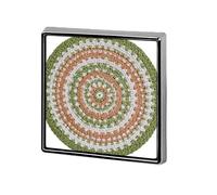 Broches y pines unisex de ganchillo con diseño de flores verdes, blancas y marrones, cuadrados, ligeros, para ropa, chal, sombrero