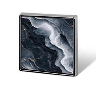 Broches y pines unisex de mármol de lujo de color gris neón y azul marino, insignia cuadrada ligera para solapa, joyería para ropa, chal, sombrero