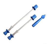Brocheta de liberación rápida, palanca de cubo de bicicleta de montaña, aleación de aluminio antirrobo, eje delantero y trasero Rod para carretera -MTB (azul)
