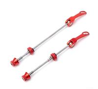 Brocheta de liberación rápida para bicicletas de carretera y MTB, delantera de 100 mm trasera de 135 mm, eje de 5 mm, acero cromado, ligero de 85 g/95 g, con palanca de bloqueo de leva, negro/rojo