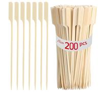 Brochetas de Bambú para Barbacoa.200 Piezas Pinchos Palillos de Bambú Madera Parrilla Palos Pincho Brochetas Ecológicas para Barbacoas, Verduras, Frutas, Fiestas Familiares (200PCS 25CM)