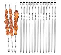 Brochetas de Barbacoa de Acero Inoxidable,30 Pinchos para Barbacoa Reutilizables Brochetas de la Parrilla,Brochetas de Kebab de Acero Inoxidable Plano,Brochetas de Metal para fiestas barbacoa